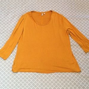 Cato Mustard 3/4 Sleeve Top XL